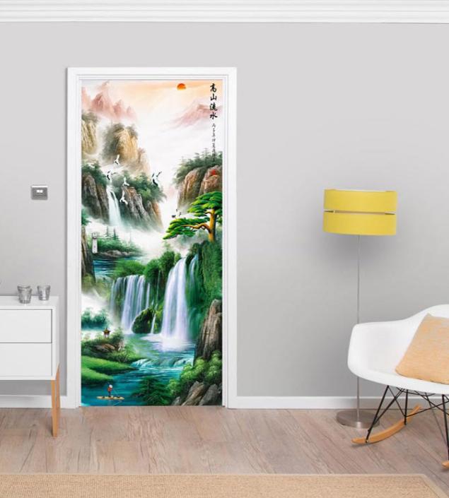 Mountain River Door Mural