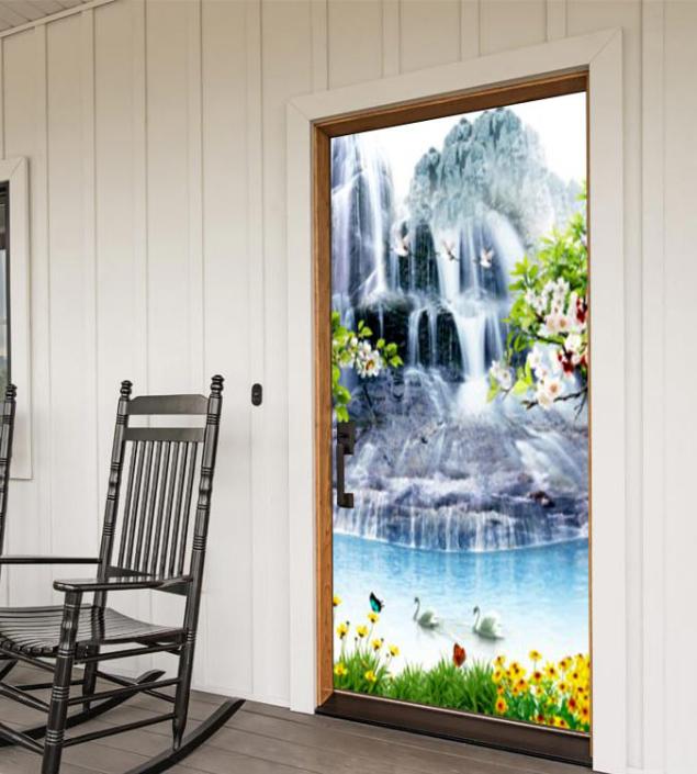 Mountain River Door Mural