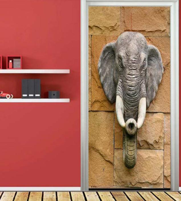 Elephant Door Mural