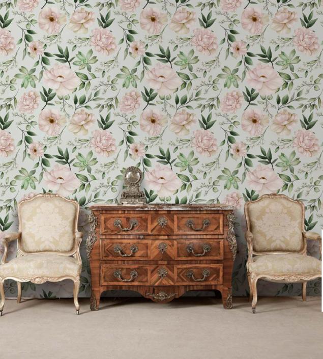 Flowers and Leaves Wall Mural