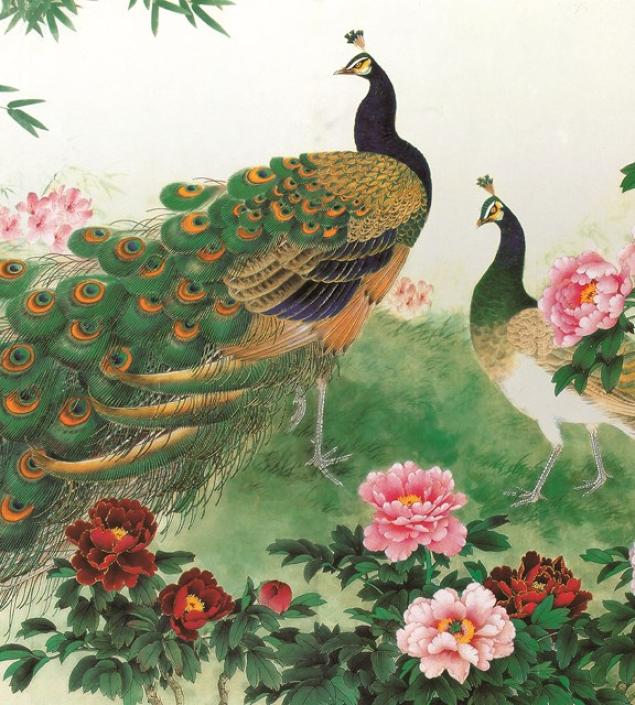 Peacock on Garden Mural