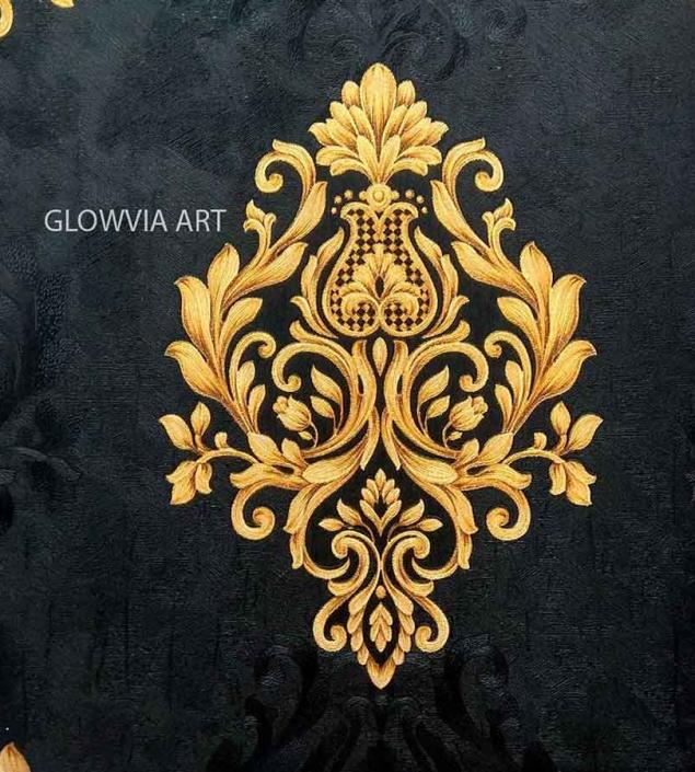 Gold Damask with Black Texture