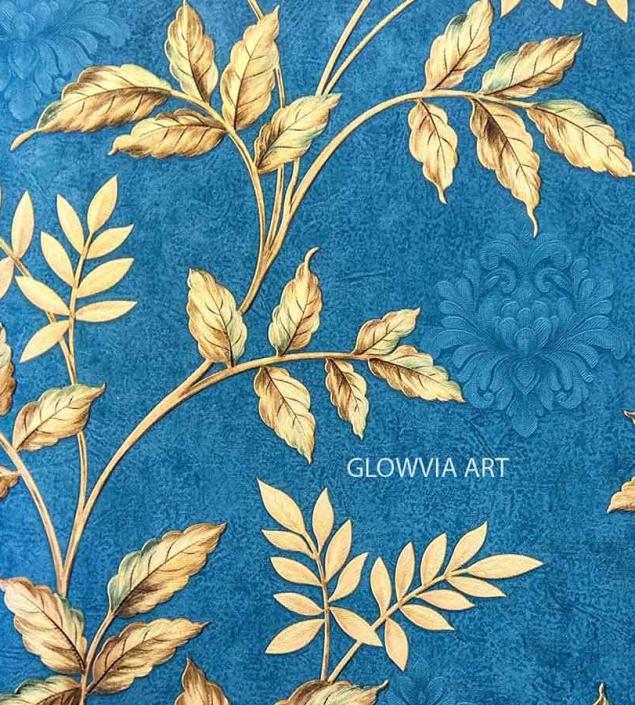 Leaf on Damask Base wallpaper