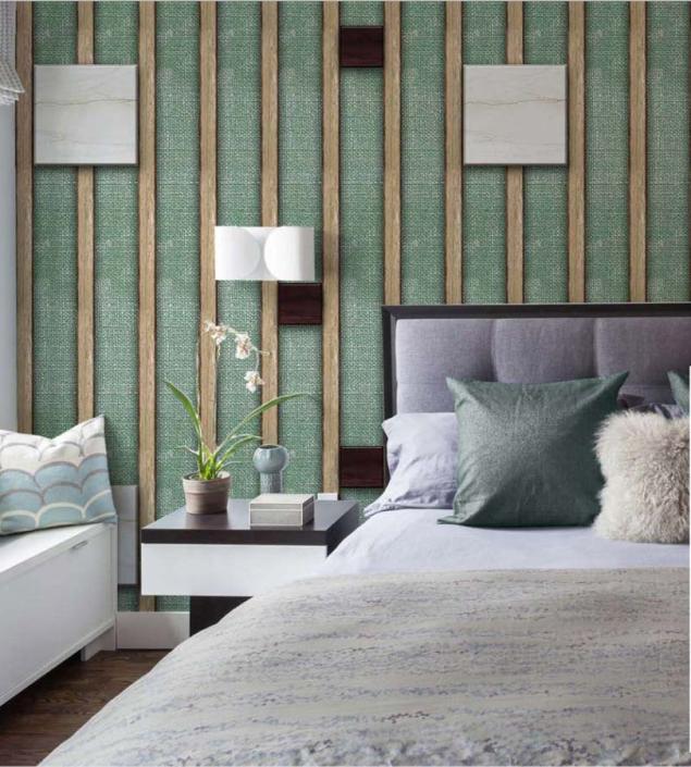 Thread & Wood Stripe Mural