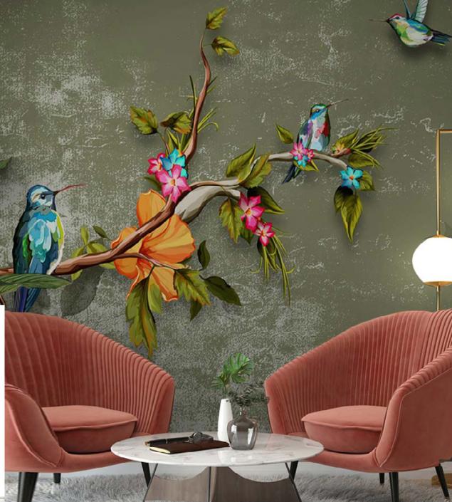 Birds on Branch Wall Mural