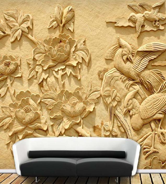 Birds & Flowers Wall Mural