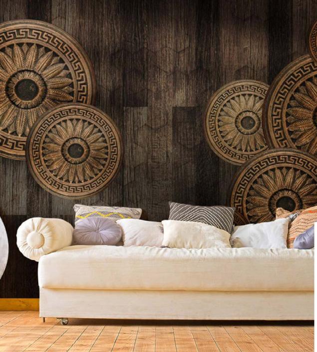 Round Wood Armor Mural