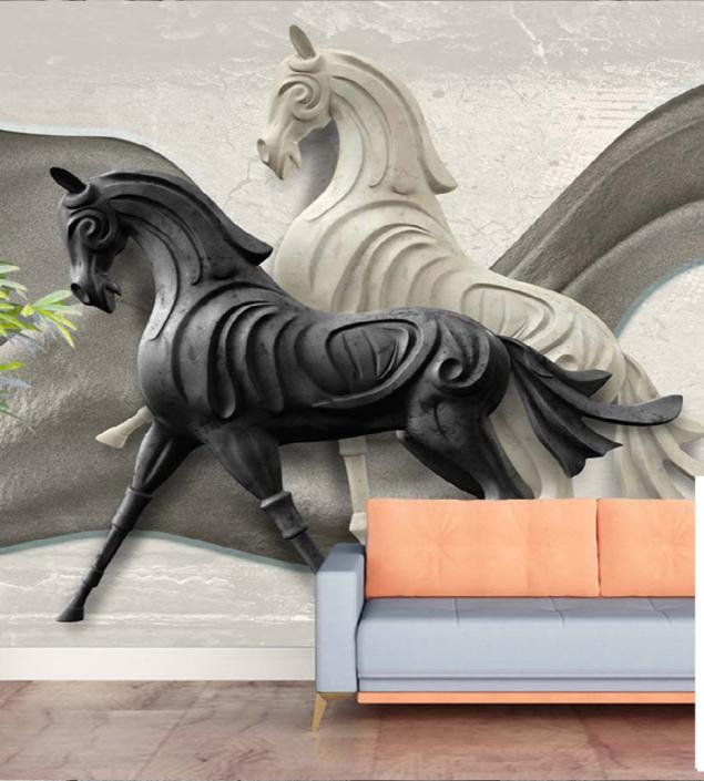 Black & White Horse Mural