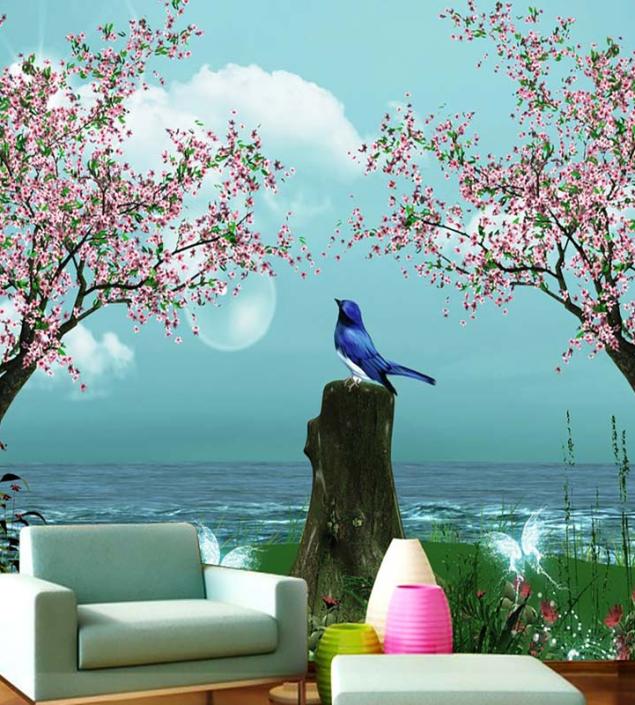 Blue Bird Wall Mural