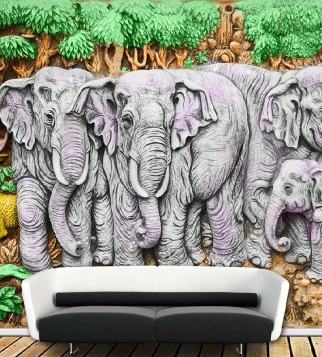 Elephant Family Wallpaper