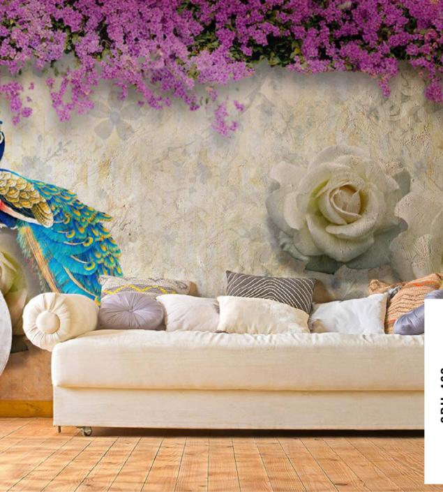 Rose with Peacock Mural