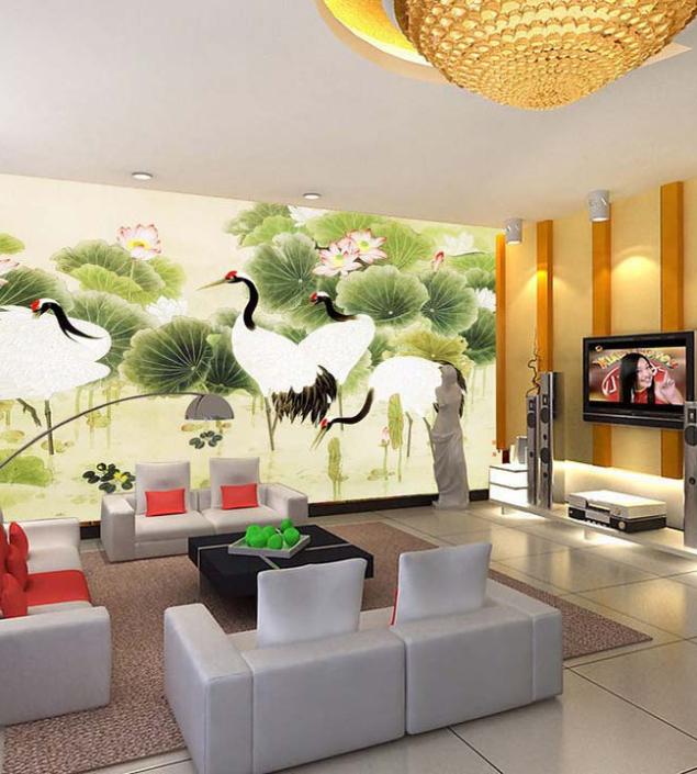 Swan in Garden Mural