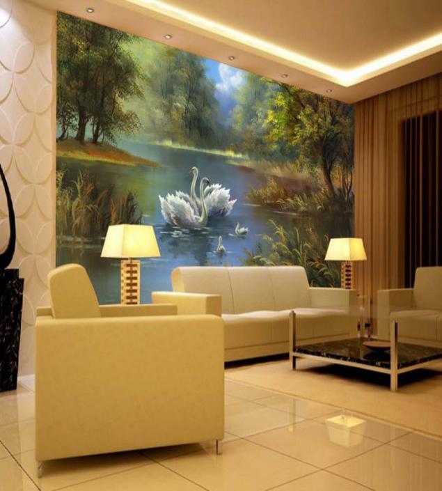 Swan in River Mural