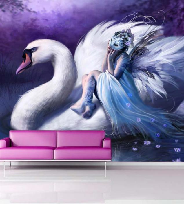Swan with Angel Mural