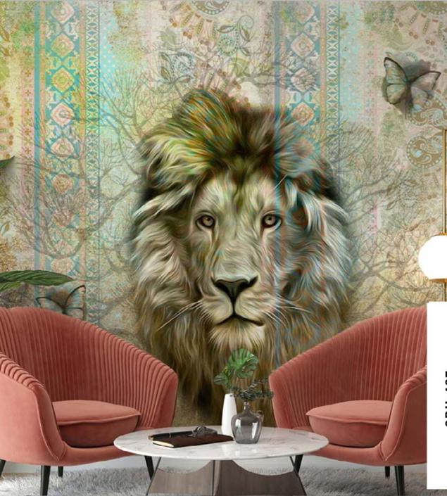 Wild Lion Wall Mural
