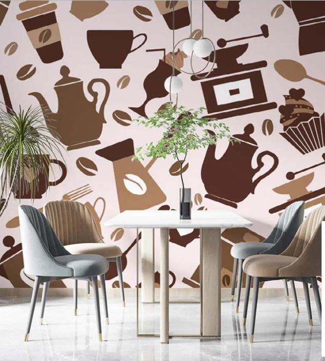 Cafe Crockery Wall Mural