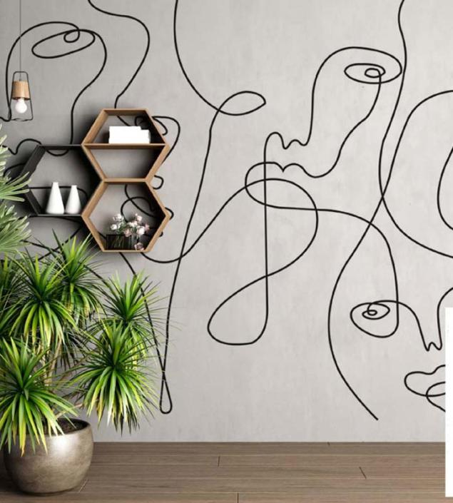 Face Line Wall Mural