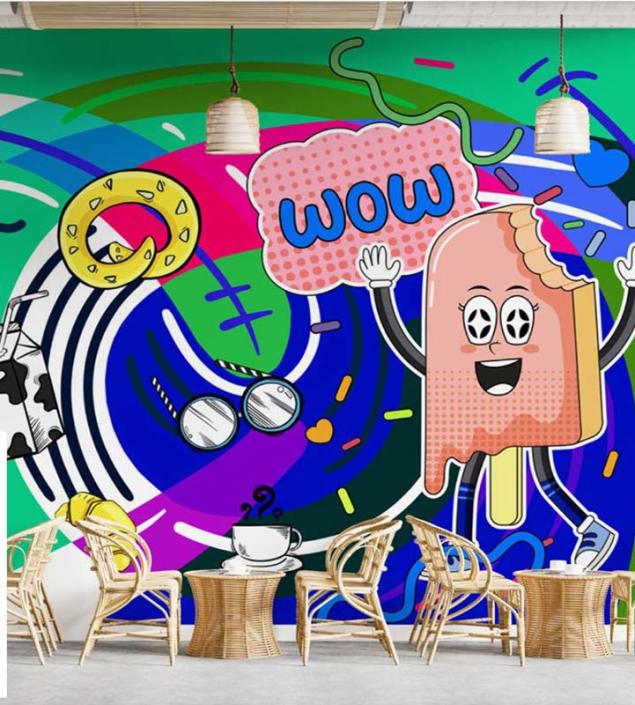 Ice Cream Cafe Wall Mural