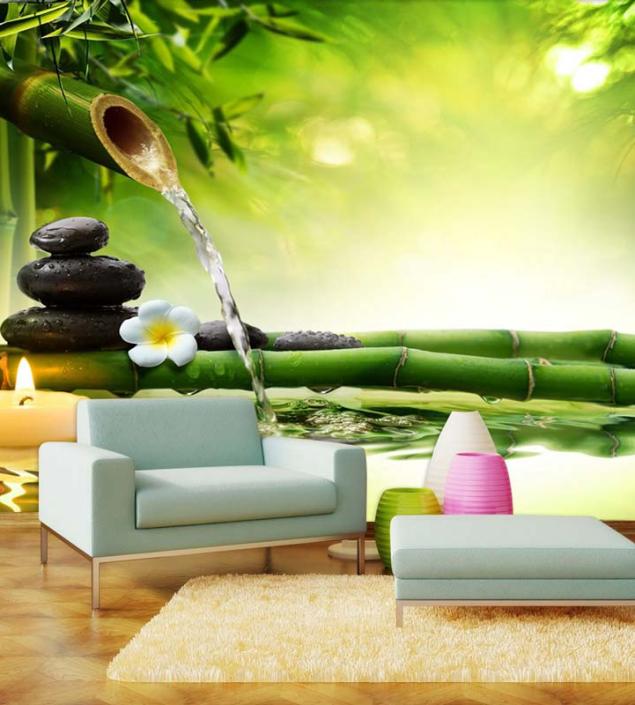 Green Bamboo Mural
