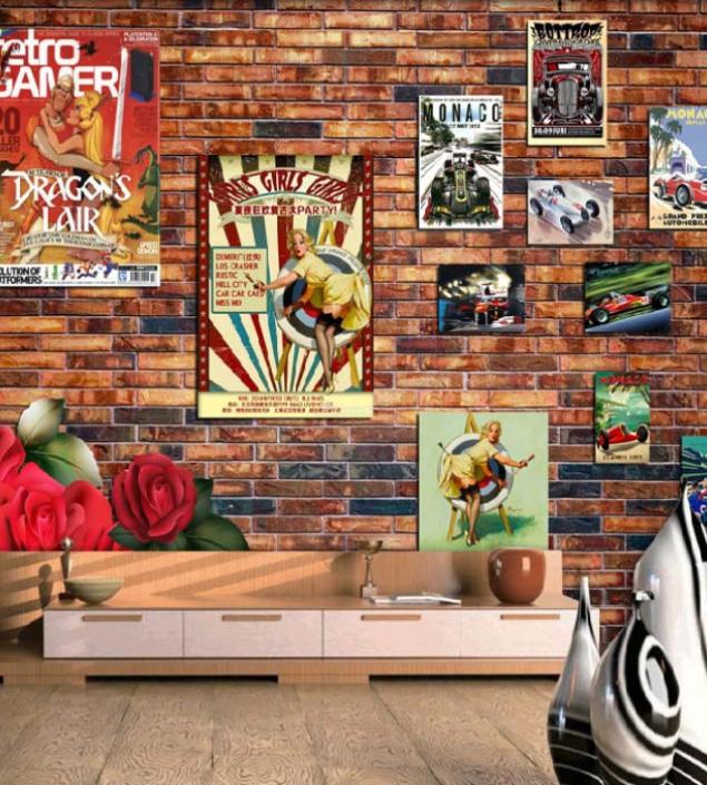 Red Bricks with Poster Mural