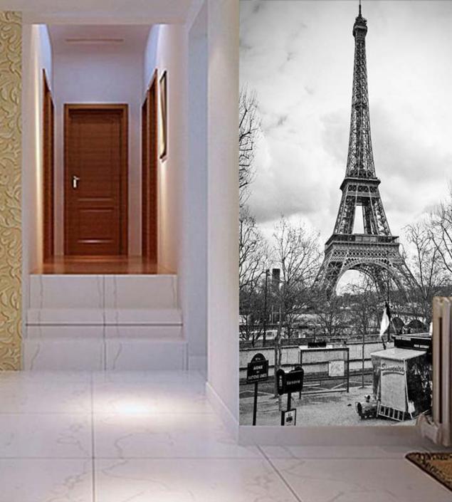 Eiffel Tower with Cloud Mural