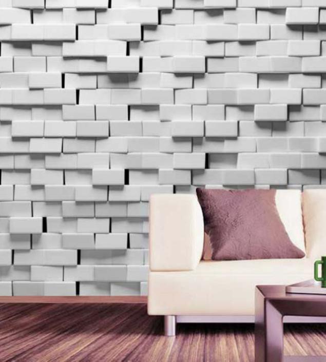 White Bricks Stone Mural