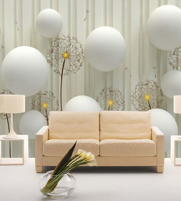 White Flower Ball Wall Mural