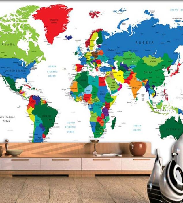 World Map Mural