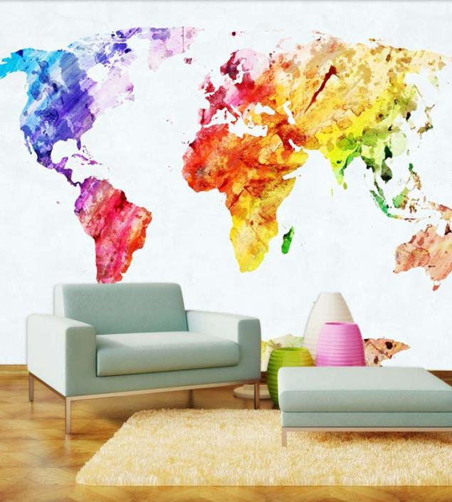Colored Map Mural