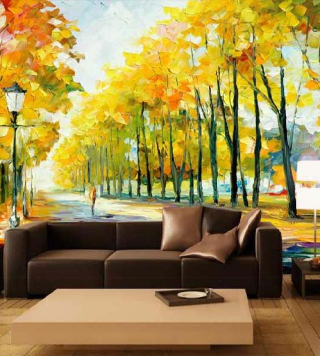Road Trees Art Mural