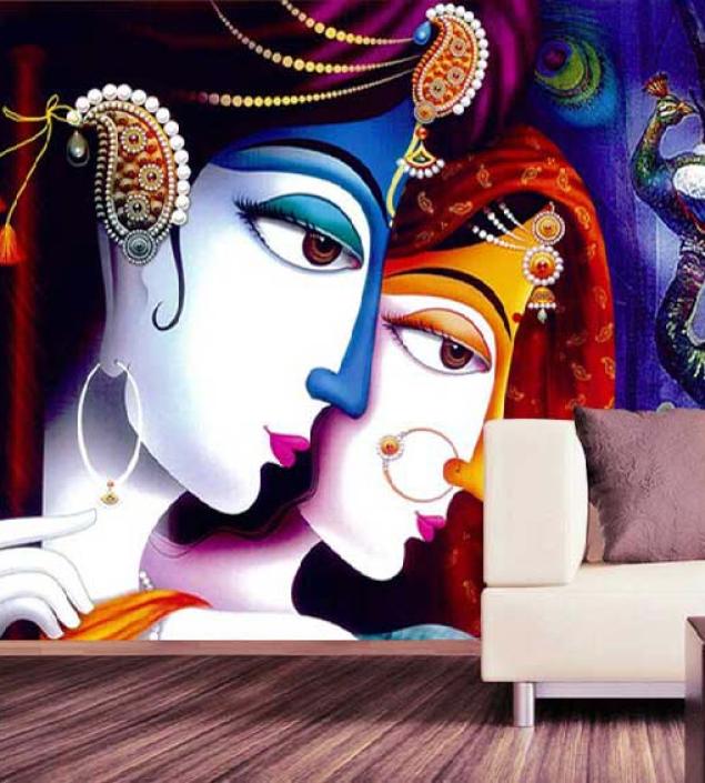 Radha Krishna Art Mural