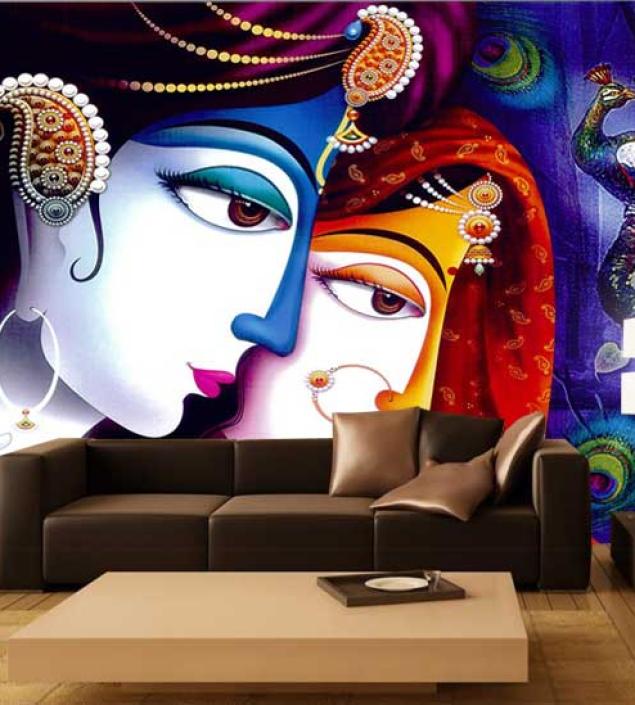 Radha Krishna Art Mural