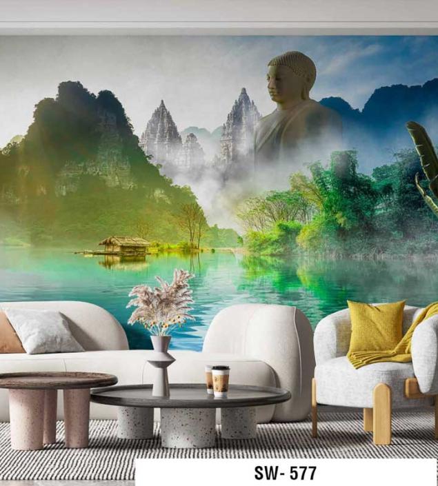 Beautiful Budha Scenery Mural