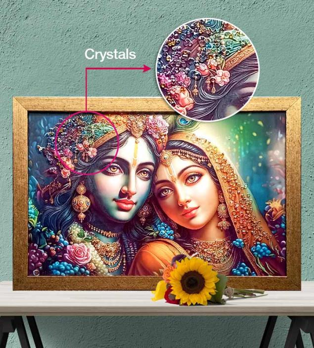 Krishna-Radha Crystal Art