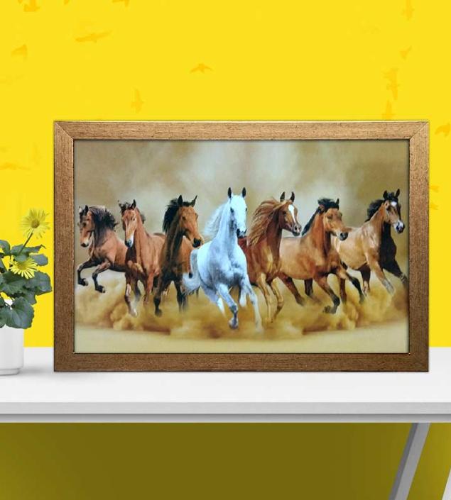 7 horses art poster