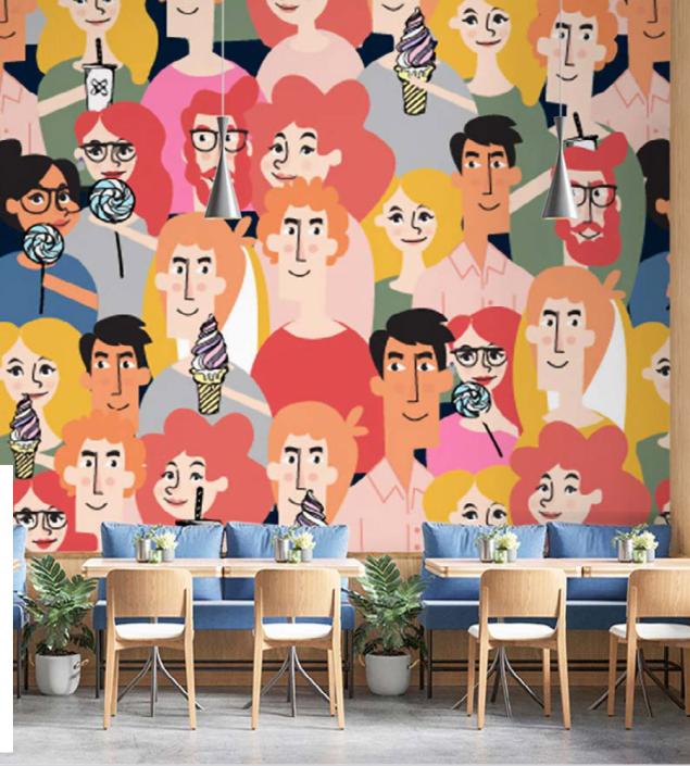 Faces Art Wall Mural