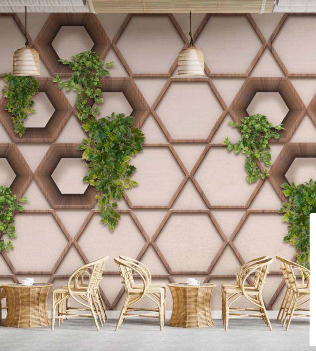 Hexagon Design Wall Mural