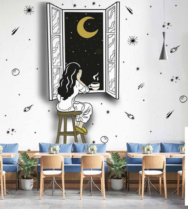 Moon Window View Mural