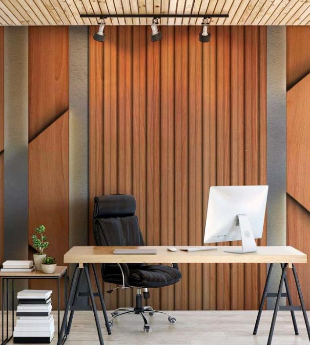 Wooden Stripe Design Mural