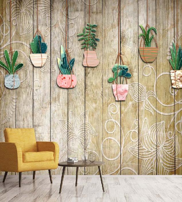 Wooden Design Strips Wallpaper