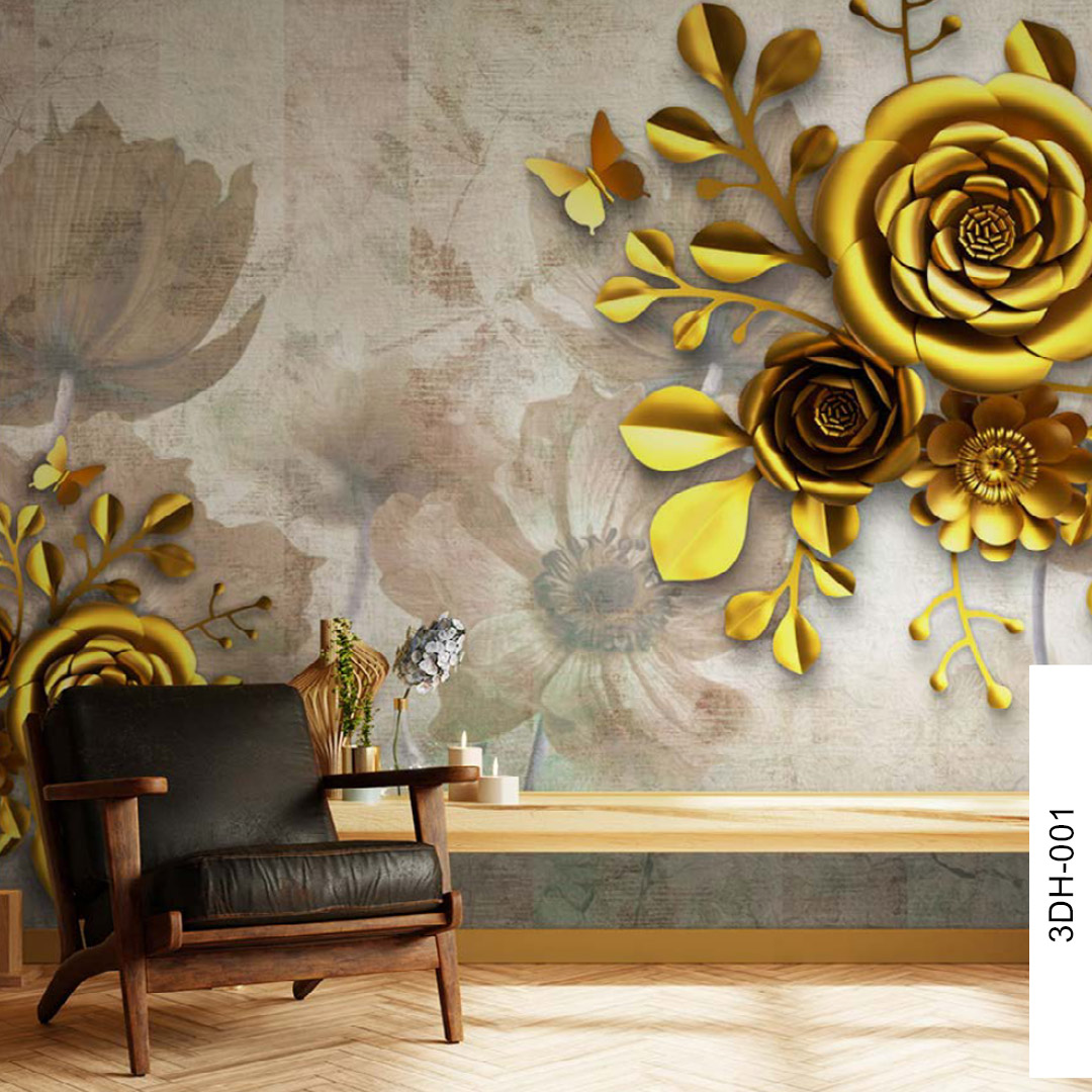 Golden Roses Wall Mural Duplicate