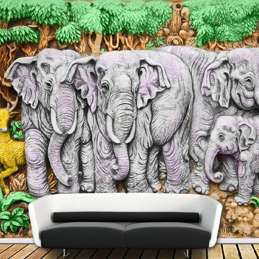 Elephant Family Wall Mural