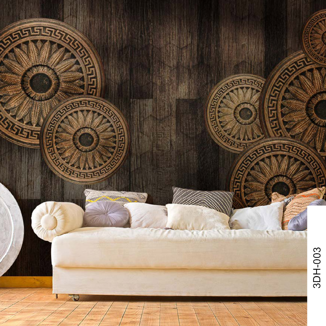 Round Wood Armor Mural