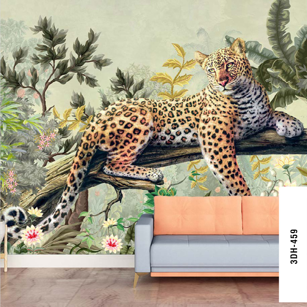 Leopard in Forest Mural