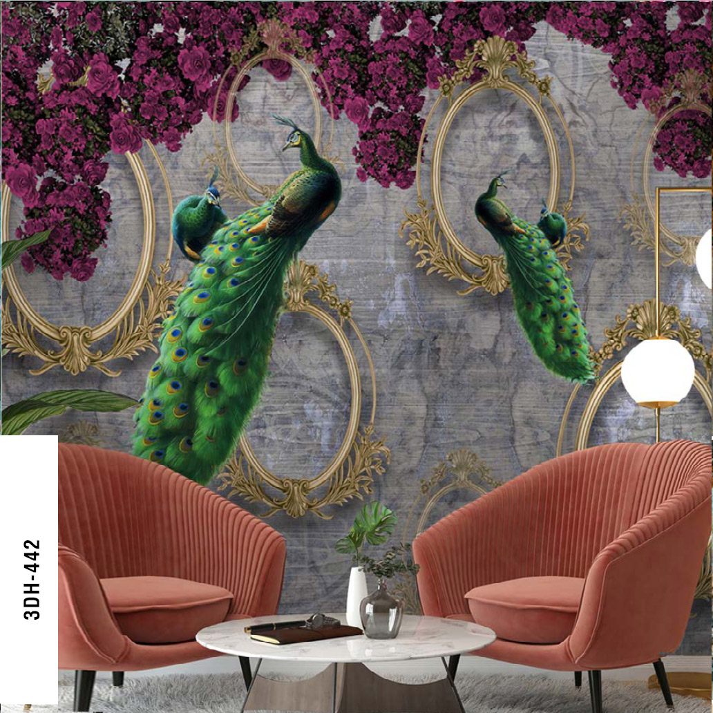 Peacock Couple Wall Mural