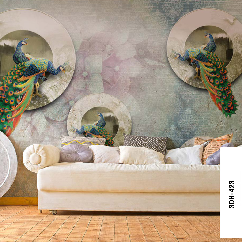 Peacock Family Wall Mural