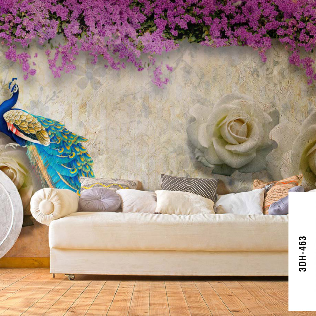 Rose with Peacock Mural