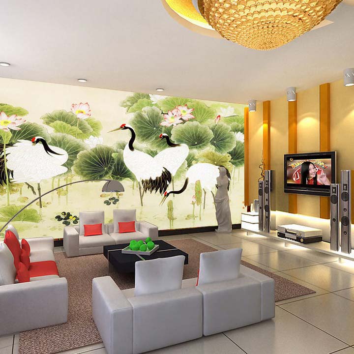 Swan in Garden Mural