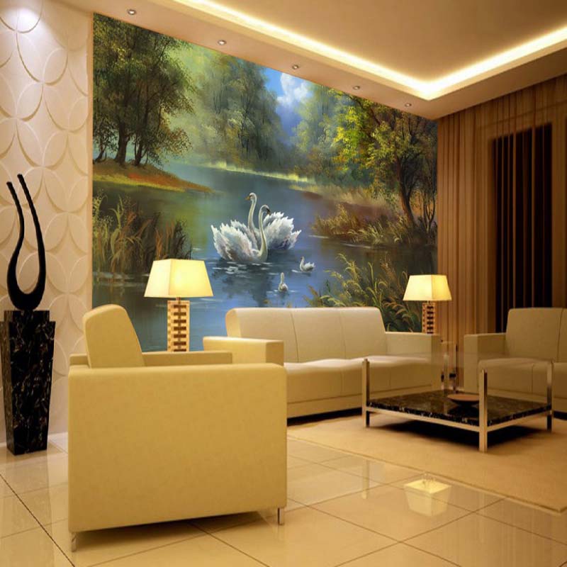 Swan in River Mural