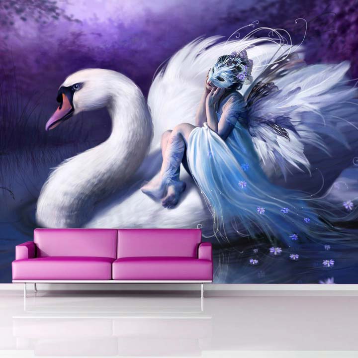 Swan with Angel Mural